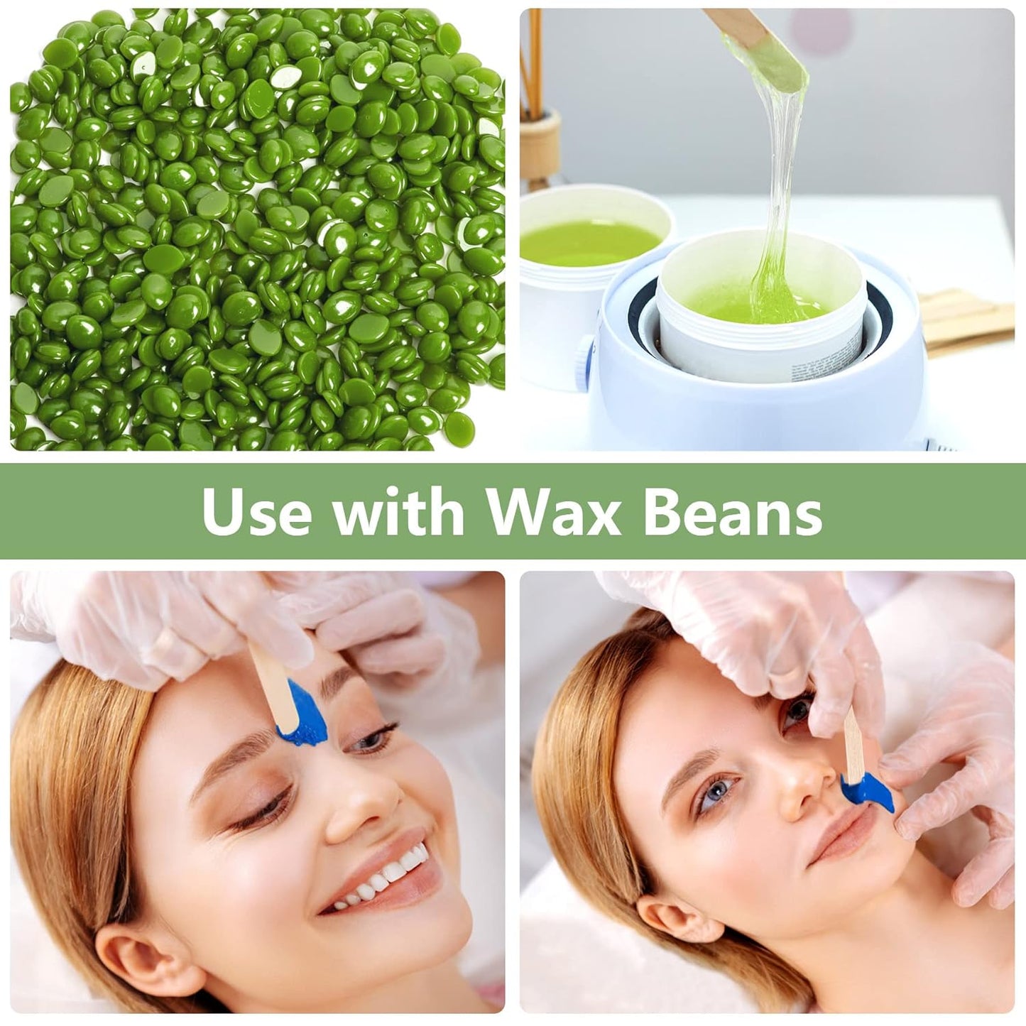 JANYUN 200 Pcs Eyebrow Waxing Sticks Wax Applicator, Wood Waxing Spatulas for Body Eyebrow Lip Nose and Small Hair Removal Sticks(Slanted Handle)