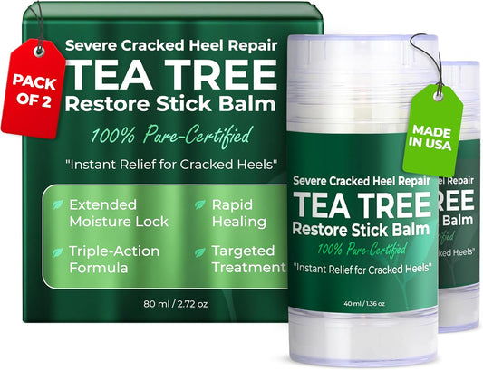 Foot Balm for Dry Cracked Feet | Foot Balm Stick for Dry Cracked Feet Tough Skin on The Heels and Intensely Moisturizing | No Mess Applicator | 2 Pack Stick