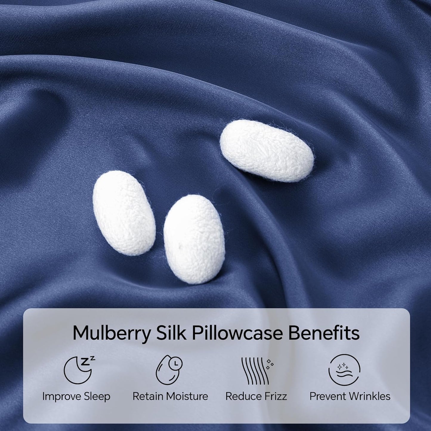 INFIIXSO Mulberry Silk Pillowcase for Hair and Skin, Silk Pillow Cases King Size with Hidden Zipper 20x40 Inches, Extraordinary Smooth and Soft Cooling Pillow Cases for Hot Sleepers(Navy, 1 Pack)