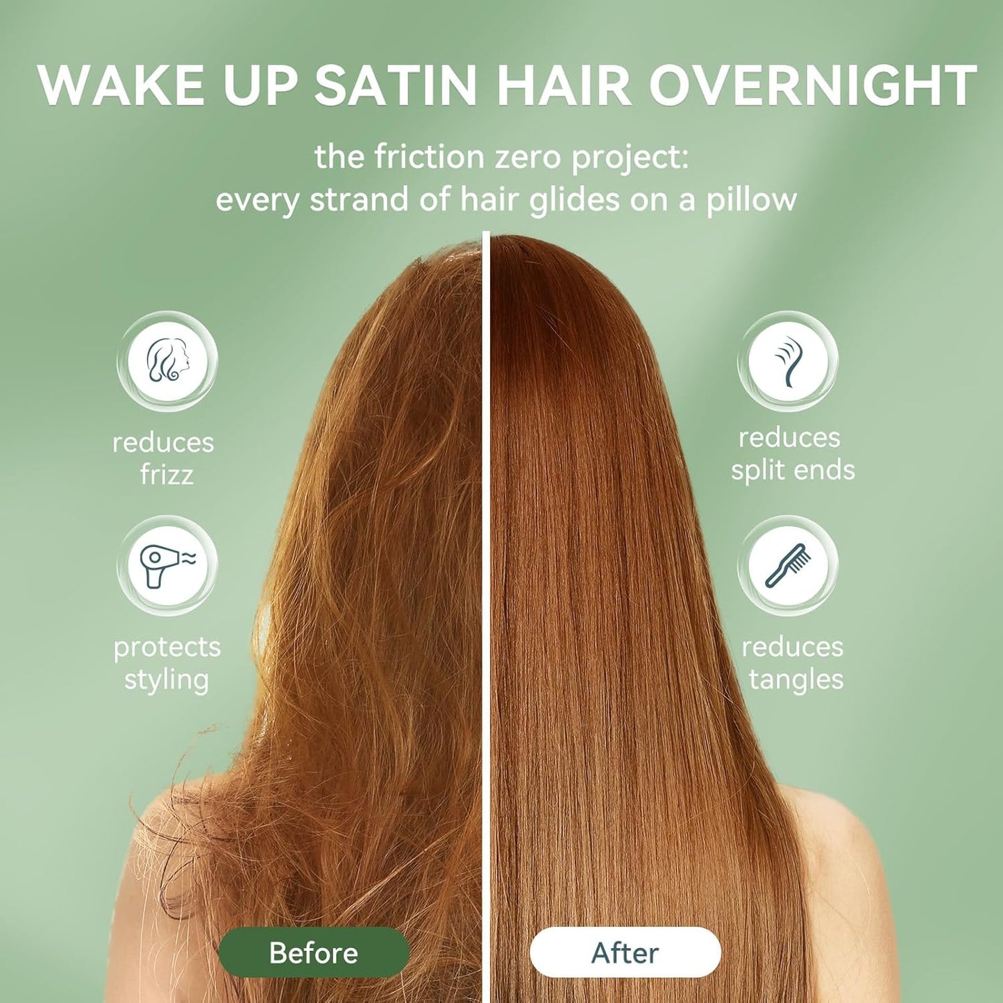 Tyfitb Satin Pillowcase Set for Hair & Skin Care – Cooling, Hypoallergenic, Anti-Frizz, Wrinkle-Free – Soft, Luxurious Pillowcases with Envelope Closure – 2-Pack, King Size 20x36, Gift-Ready