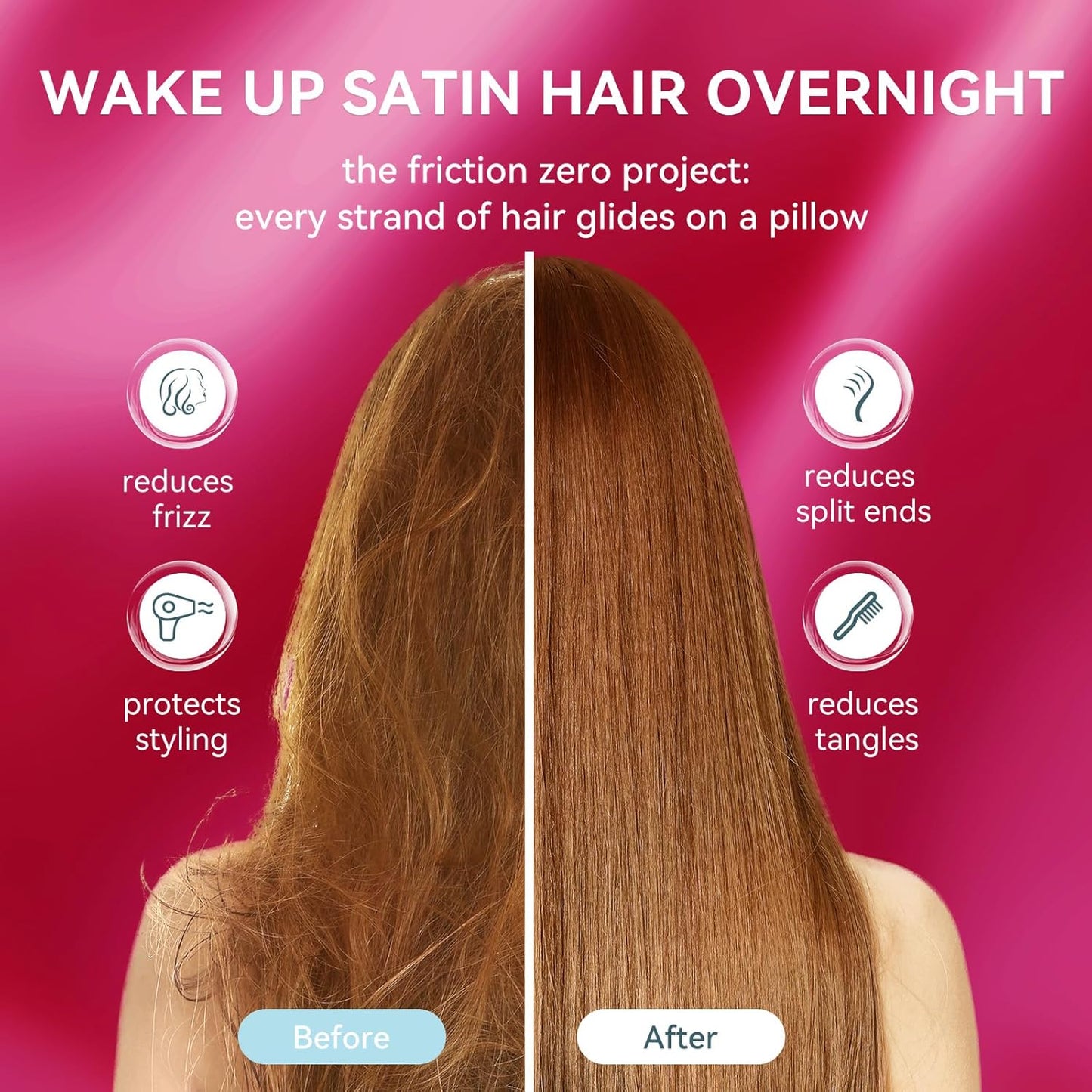 Tyfitb Satin Pillowcase Set for Hair & Skin Care – Cooling, Hypoallergenic, Anti-Frizz, Wrinkle-Free – Soft, Luxurious Pillowcases with Envelope Closure – 2-Pack, Queen Size 20x30, Gift-Ready