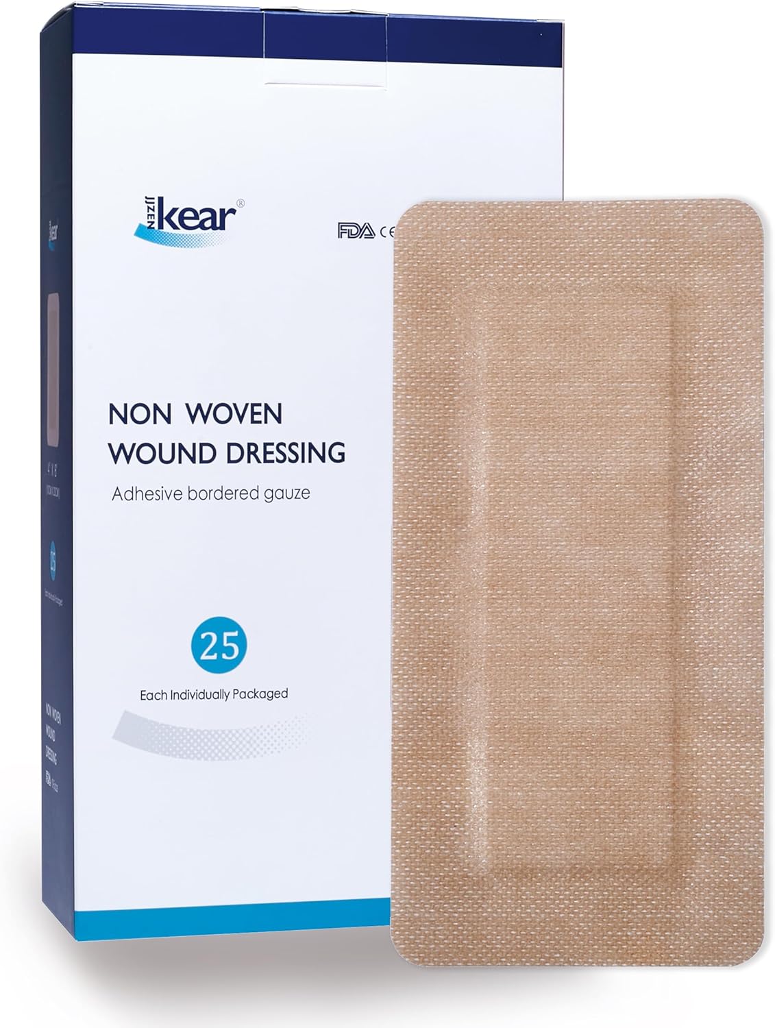 4"X8" 25 PCS Extra Large Sterile Nude Island Dressing Bandage for Wound - Self-Adhesive Boarded Gauze Pads - Latex Free - Medical Grade (Nude, 4"X8"-25PCS)