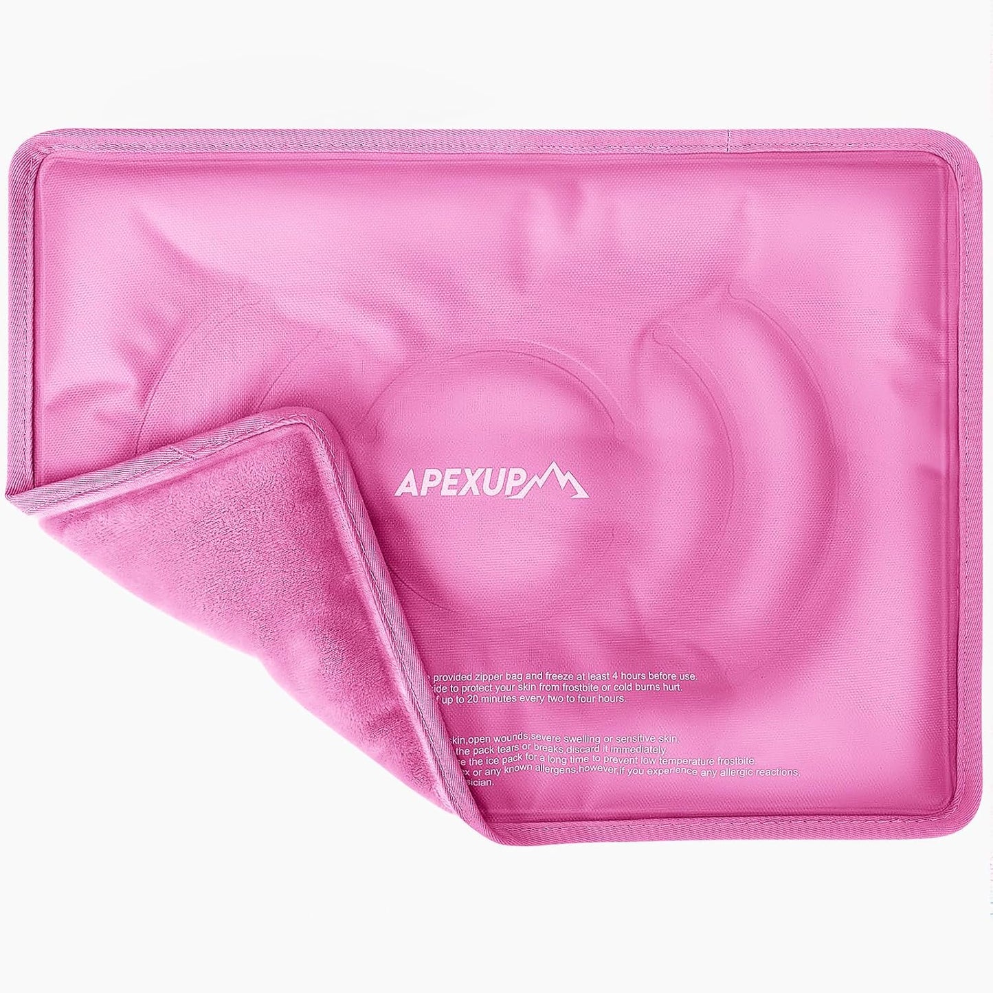 APEXUP Gel Ice Packs for Injuries Reusable, Flexible Double Sided Cold Packs for Injuries, Ice Pack for Knee, Shoulder, Back, Hip, Leg, Arm (Pink, L, 1PK)