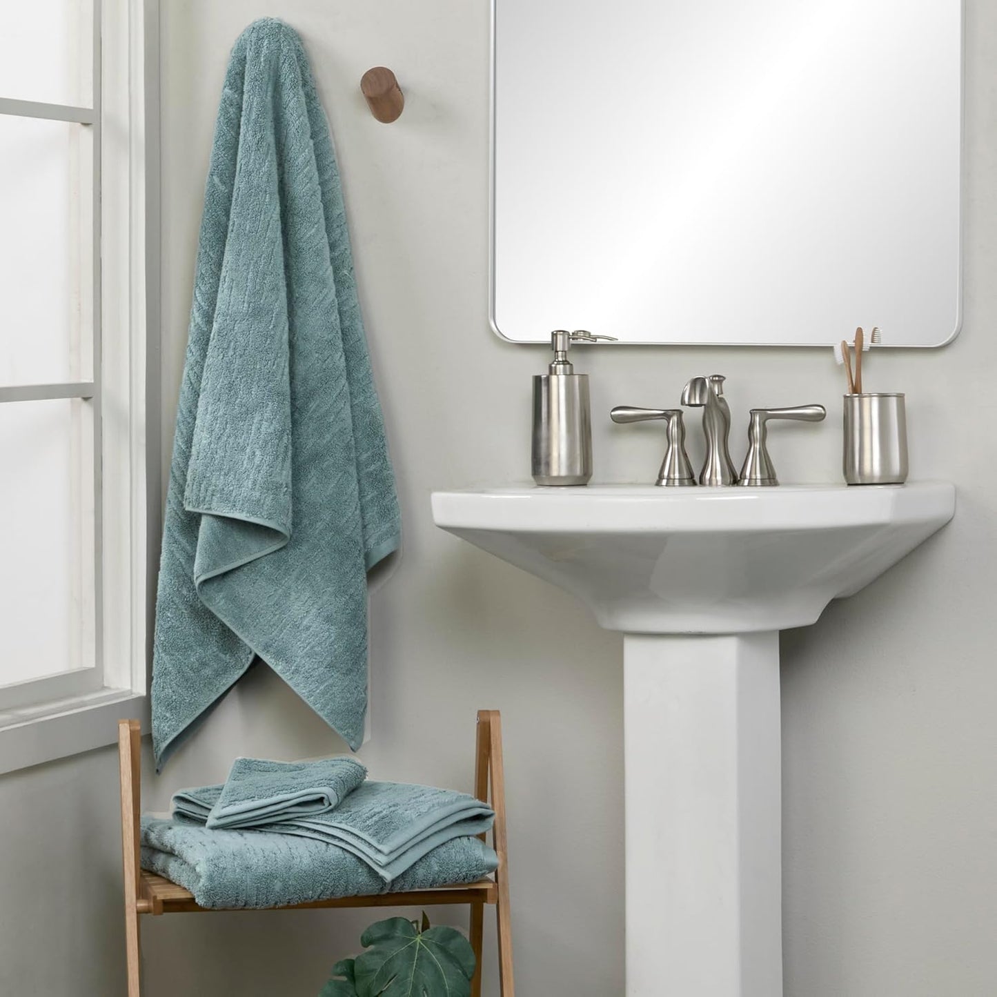 SKL Home CloudSoft Cotton Luxury 6 Pc Towel Set for Bath & Gift, Teal