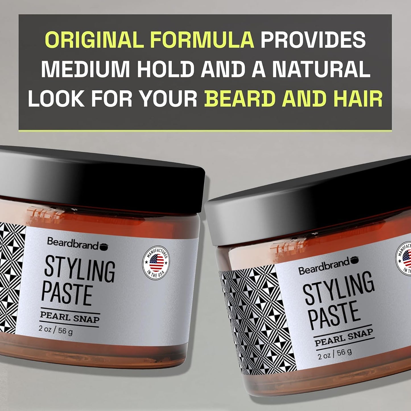 Beardbrand Beard Styling Paste - Medium Hold and Natural Look Hair Paste for Men - Versatile Hair Styling Cream - Teakwood, Rosemary, & Citrus Scent- 56 grams