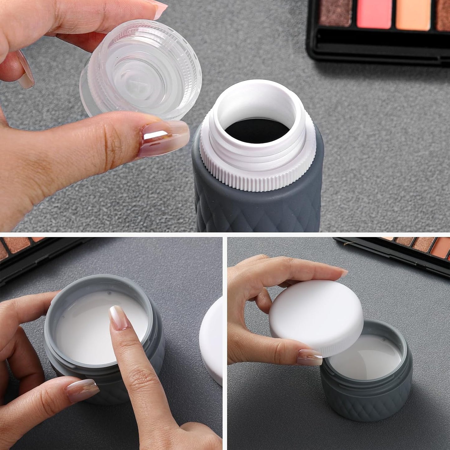 8 Pack Travel Bottles for Toiletries - 3 OZ / 90 ML, | Leak Proof Silicone Containers with Clear Bag, Travel Size Toiletries for Lotions, Creams, Foundation, Shampoo, body wash and More |