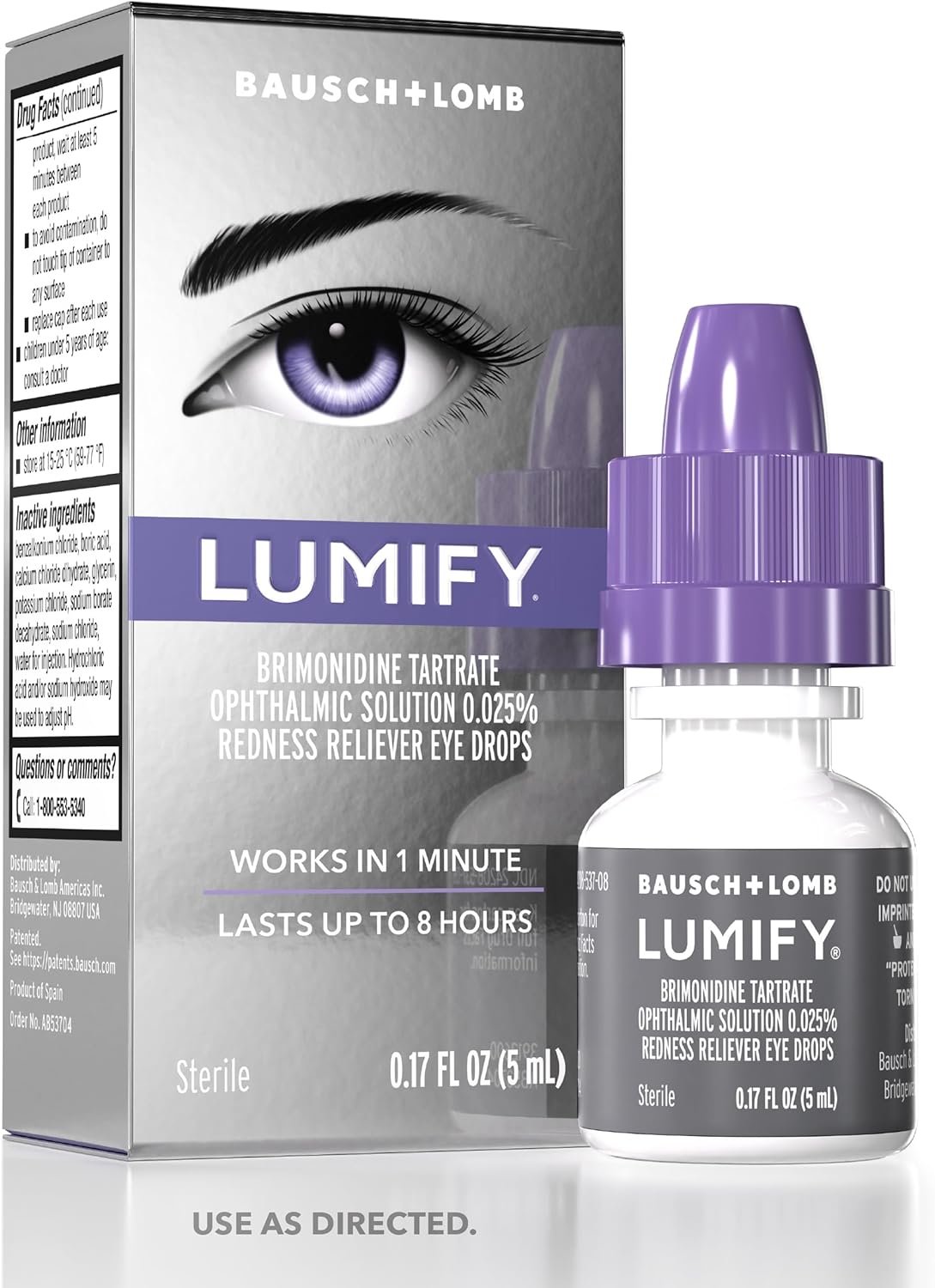 LUMIFY Redness Reliever Eye Drops, for Whiter & Brighter Looking Eyes, 0.17 Fl Oz (5 mL)
