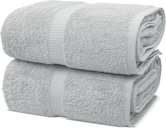 Chakir Turkish Linens, 100% Cotton Premium Quality Turkish Bath Sheets (35''x70'' Large Bath Sheet Towels - Silver Gray)