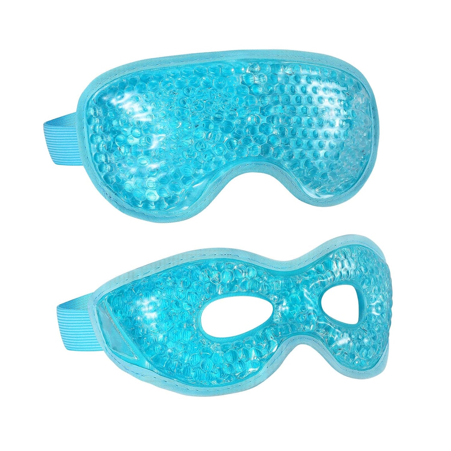 2PCS Gel Eye Mask Reusable Cold Therapy Gel Bead Eye Mask for Puffiness/Dark Circles/Eye Bags/Dry Eyes/Headaches/Migraines/Stress Relief (Blue)