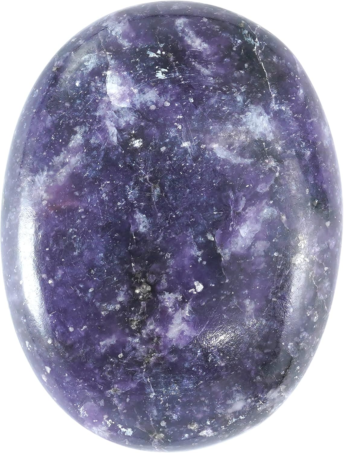 Crocon 50mm lepidolite Large Oval Palm Stone 900+ Carats Pocket Massage Worry Stones for Natural Body Chakra Balancing Reiki Healing Stones and Crystal Grid Healing Massage Spa Energy Crystals
