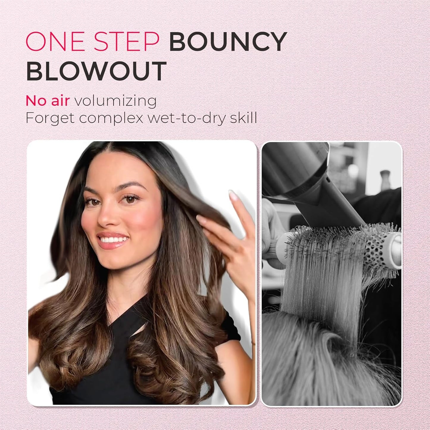 TYMO Thermal Brush Curling Brush - STYLUX 1.5 Inch Blowout Volumizer with Flexi-Fit for Hair Straightening, Heated Round Styler Tool, Hair Straightener and Curler 2 in 1, Dual Voltage, Gold