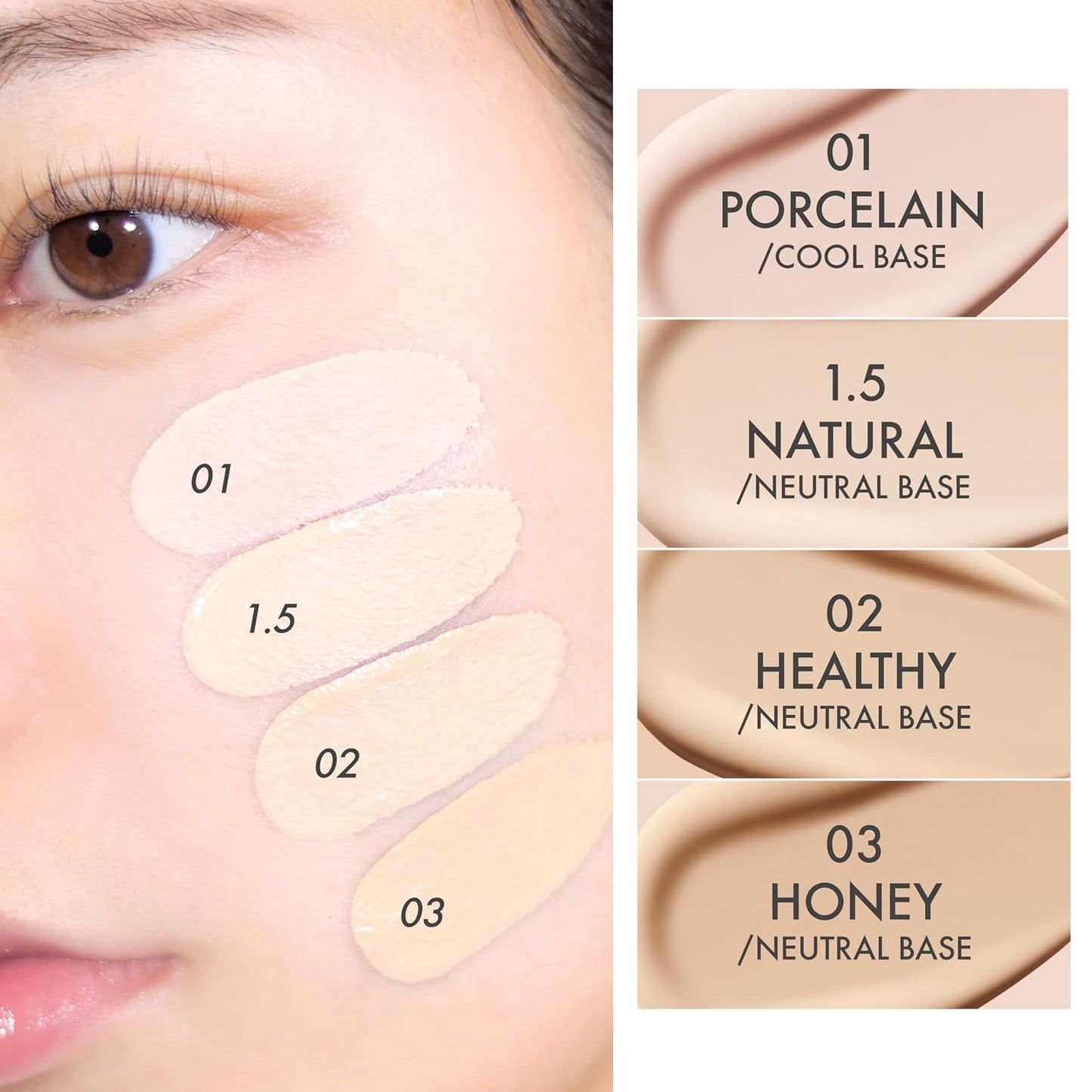 Amuse SEOUL Ceramic Skin Perfector Cushion Foundation | Long-lasting, Lightweight, Semi-matte, Flawless Coverage, Hypoallergenic, Vegan, Korean Beauty (15g / 0.52oz.) (1.5 NATURAL)