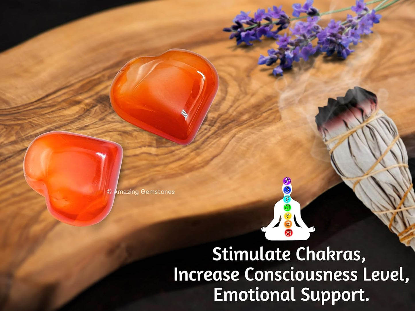 Amazing Gemstone Red Onyx Agate Crystal Heart Palm Stone - Pocket Massage Worry Stone for Natural Body Chakra Balancing, Reiki Healing and Crystal Grid