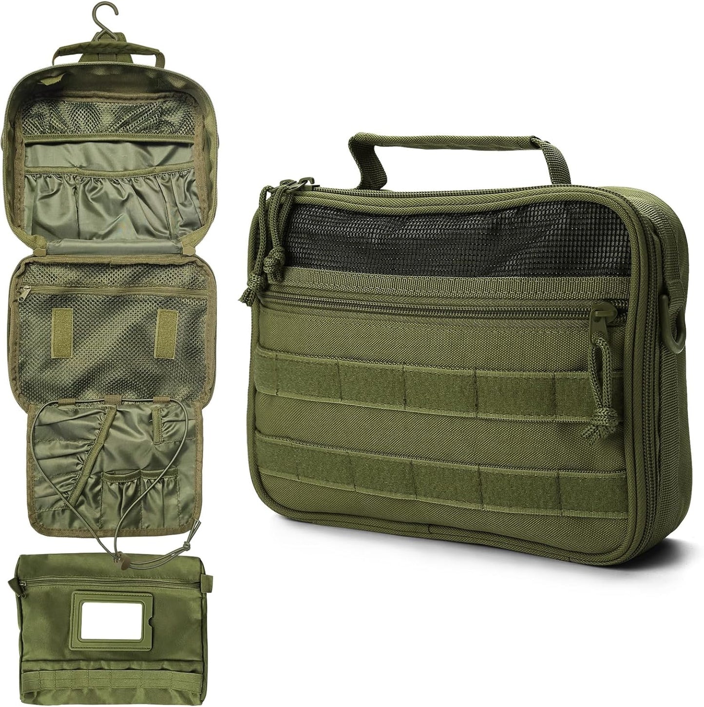 mens toiletry travel bag tactical toiletry bag hanging toiletry bag shower bag travel kit (green)