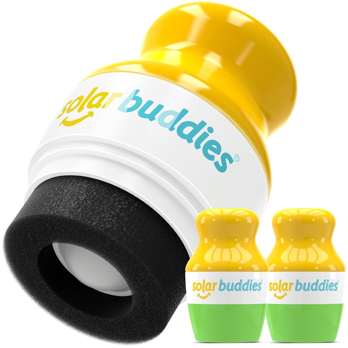 Solar Buddies Sunscreen Applicator - Green Pack of 2 - BPA-Free Refillable Roll on Sponge Sunscreen, Suncream & Lotion Applicator For Kids, Adults & Families - Holds 3.4fl oz, Perfect Size for Travel