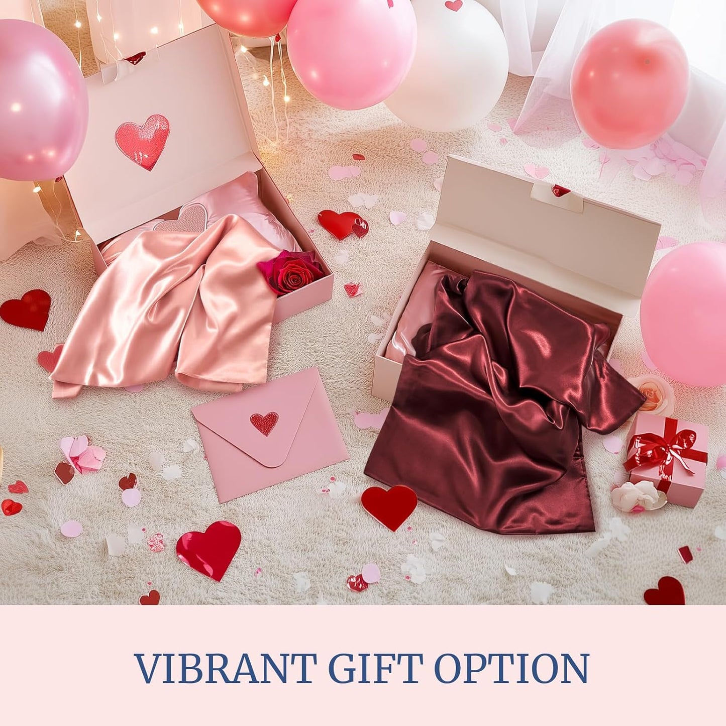 BEDELITE Satin Pillowcase for Hair and Skin, Super Soft and Cooling Similar to Silk Pillow Cases 2 Pack with Envelope Closure, Gift for Women Men(20"x26" Standard Size, Pink)