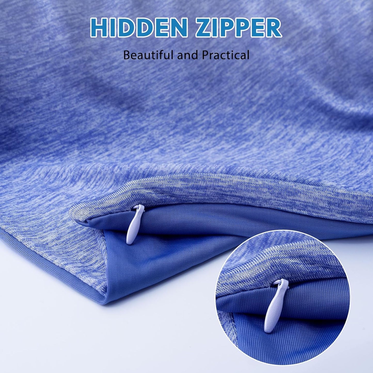 HOMFINE Cooling Pillowcases Body Size - Double Side Q-Max 0.439 Cooling Fiber for Pillow Protector, Breathable Cold Pillow Cover for Hot Sleeper Night Sweat, Zipper, 2 Pack (20"x54", Dark Blue)