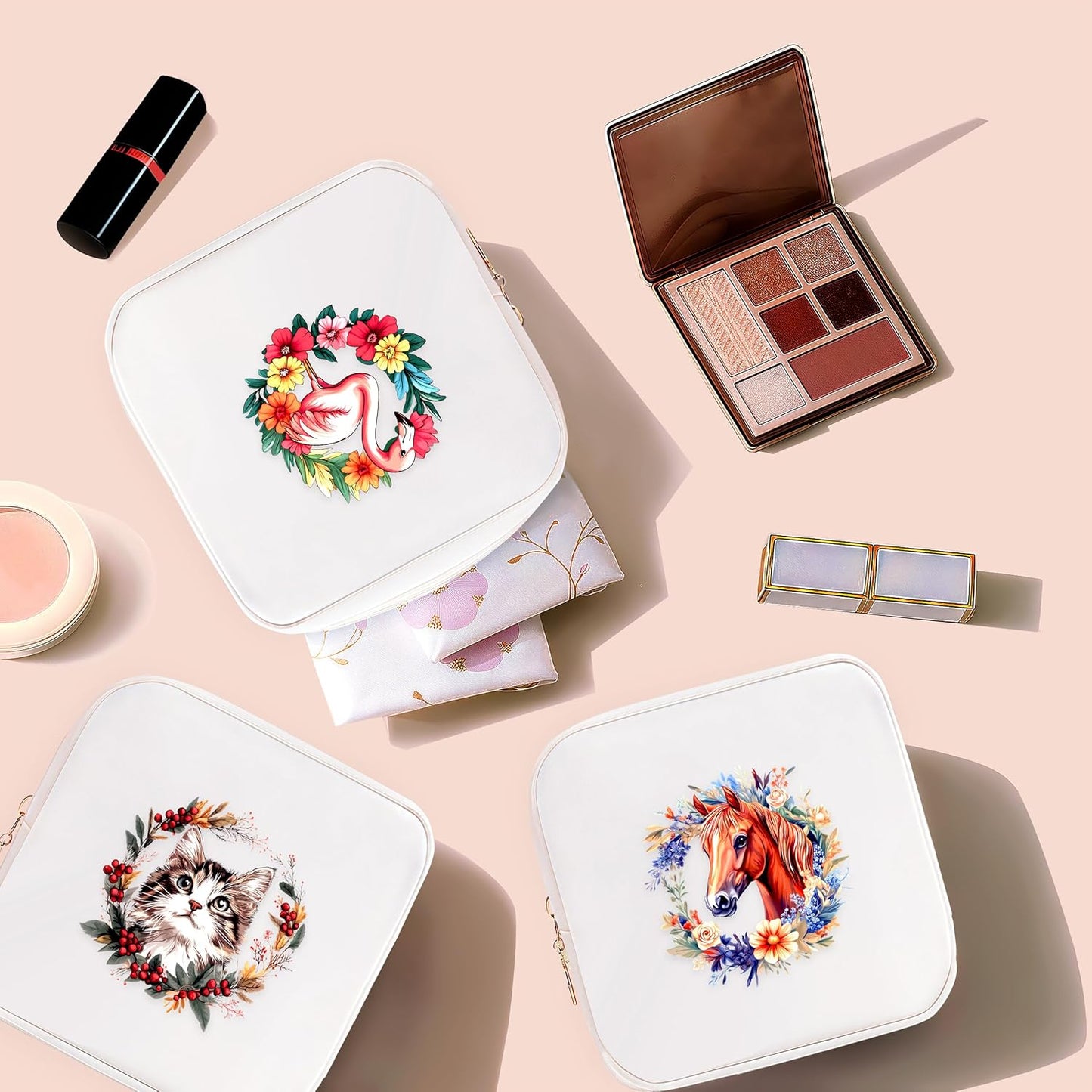 Flamingo Mini Makeup Bag, Flamingo Gift For Women Girls, Cute Portable Zipper Pouch Cosmetic Bag For Teen Girls Kids, Small Storage Bag For Sanitary Pad, Period napkin bag!