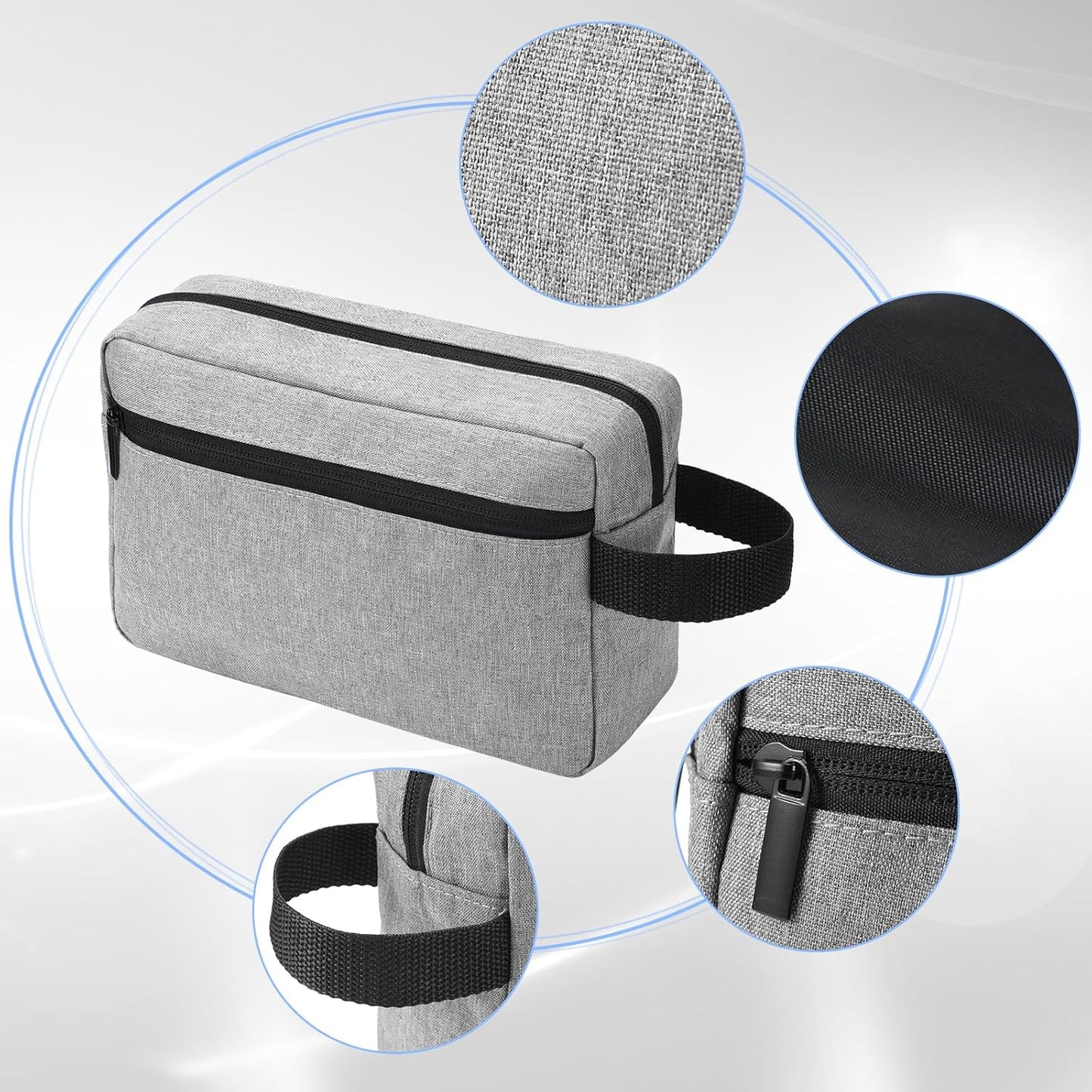 Paterr 16 Pcs Travel Toiletry Bag for Women Men Large Water Resistant Shaving Bag Hanging Cosmetic Bag with Handle and Divider Storage Travel Pouch Case (Gray)