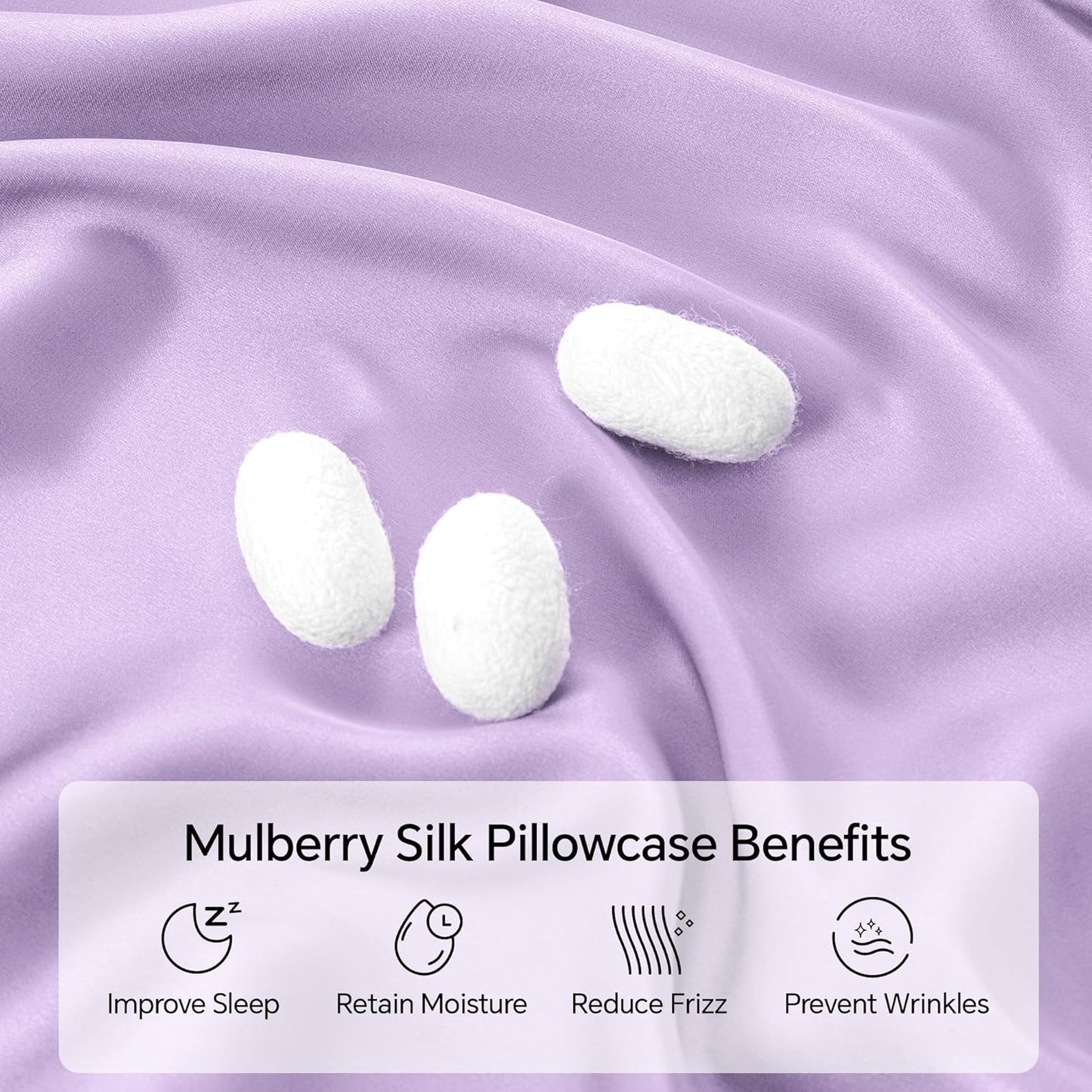 INFIIXSO Mulberry Silk Pillowcase for Hair and Skin, Silk Pillow Cases Queen Size with Hidden Zipper 20x30 Inches, Extraordinary Smooth and Soft Cooling Pillow Cases for Hot Sleepers(Lavender, 1 Pack)