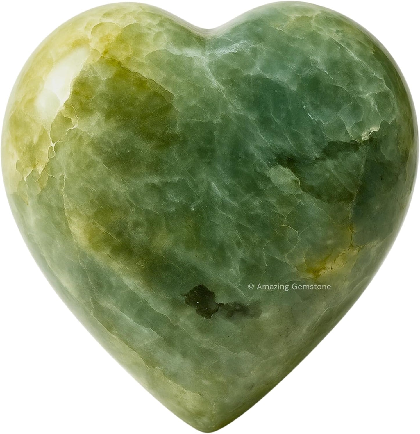 Amazing Gemstone Yellow Aquamarine Crystal Heart Palm Stone - Pocket Massage Worry Stone for Natural Body Chakra Balancing, Reiki Healing and Crystal Grid