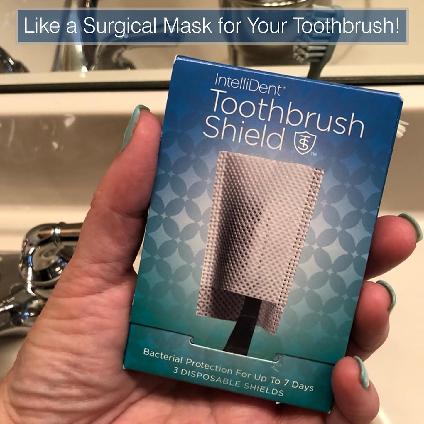 Intellident Toothbrush Shields - Pack of 3 Toothbrush Head Cover Caps - Breathable, Quick-Drying & Disposable - Perfect for Travel, Home & Office Use