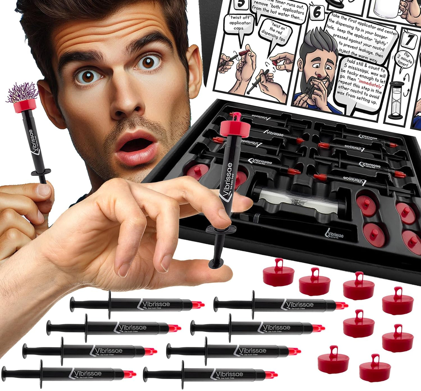 Easy Inject Nose Waxing | Just Inject - Let Set - Pull | Fast & Effective Hair Removal | No-Mess | No-Leaks | Prefilled Wax Applicators | Multiple Patents Pending