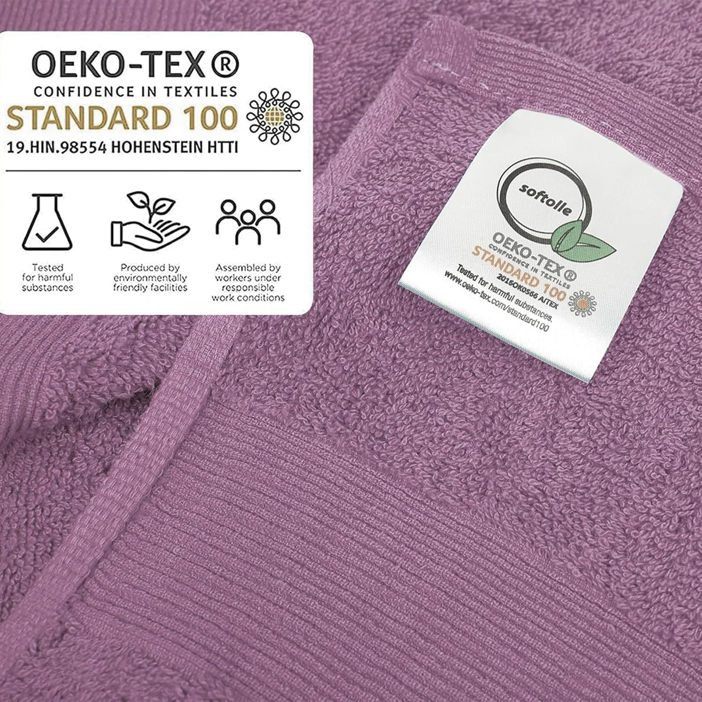 Softolle Luxury Bath Towels Set of 4 (27” x 54”) | Towels for Bathroom | Super Soft | Highly Absorbent Towels for Home, Spa, Gym (Purple Ash)