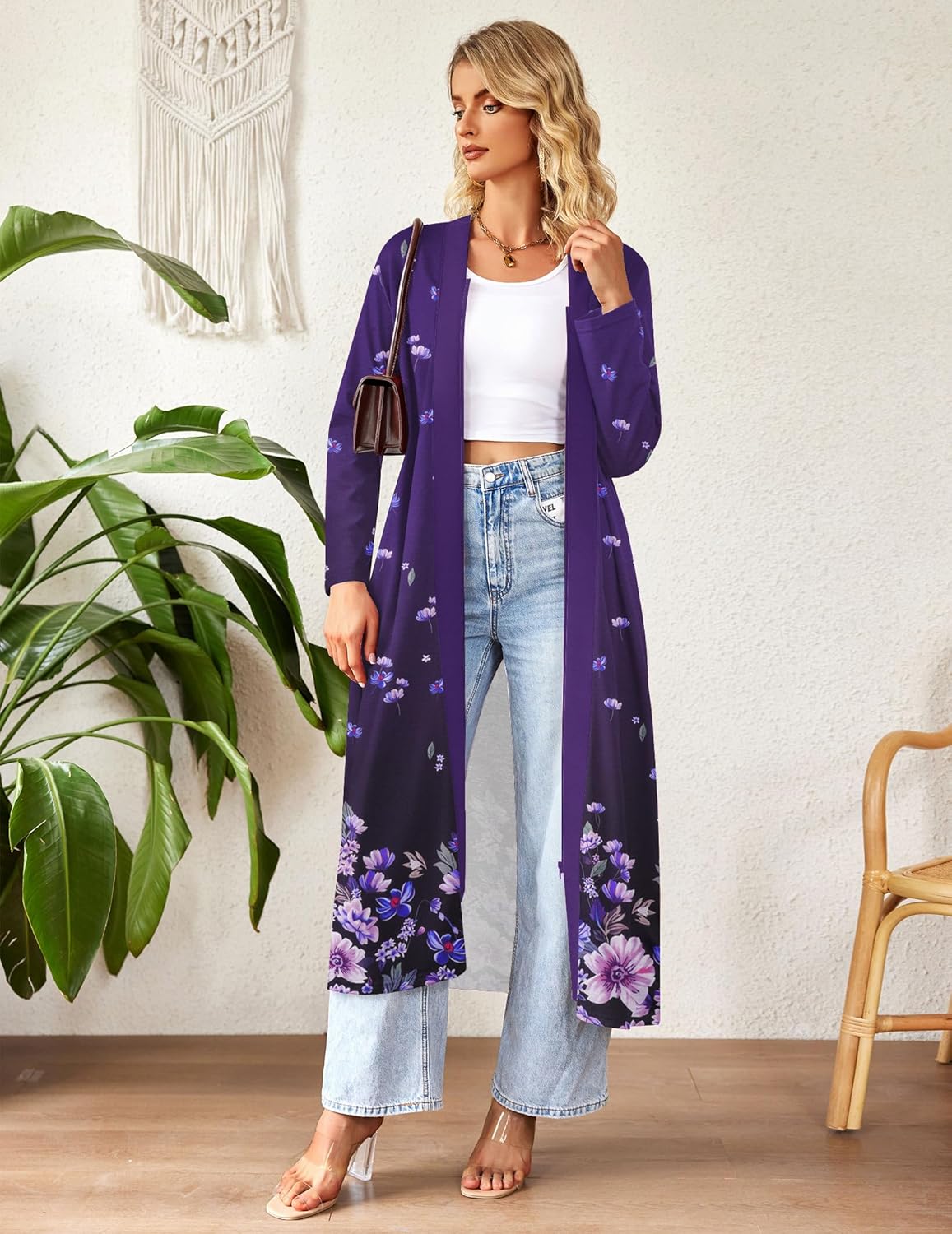 Ekouaer Women Zipper Robe Long Sleeve Loungewear Lightweight Housecoat Full Length Nightgown with Pockets