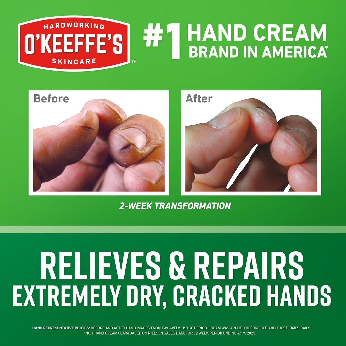 O'Keeffe's Working Hands Hand Cream for Extreme Dryness - 6.8 oz Value Size Jar (1 Pack) - Repairing Skincare for Cracked, Dry Hands