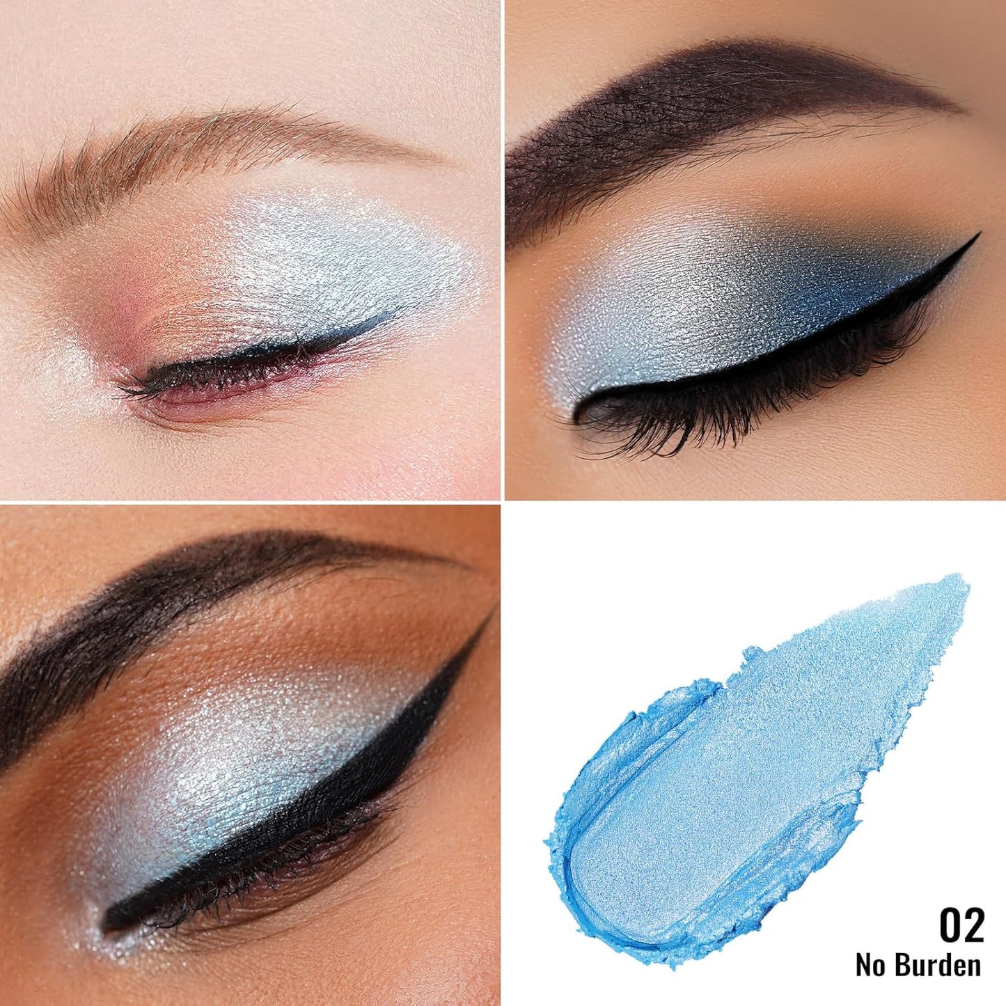 Oulac Cream Eyeshadow also for Highlighter Large Capacity Highly Pigmented Eye Shadow Waterproof &Long Lasting with Moisturizing Formula, Shimmer Glitter Eye Makeup. 6g.16+02