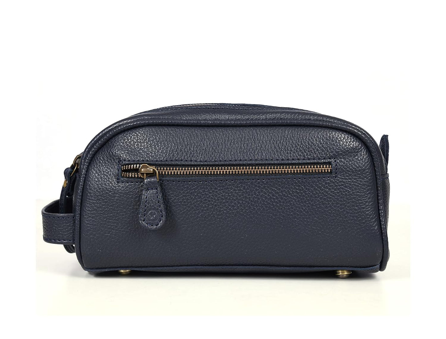 10" Premium Leather Toiletry Travel Pouch With Waterproof Lining | King-Size Handcrafted Vintage Dopp - Kit Gift for Father's Day By Aaron Leather Goods