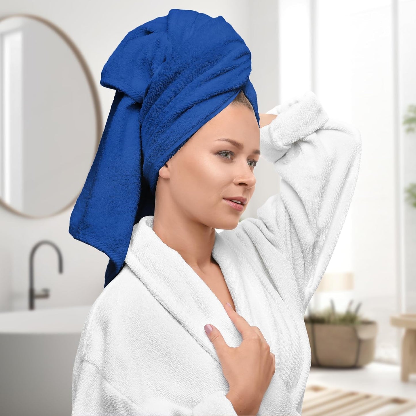 Avalon Towels Blue Bath Towels Set of 4 pcs (27x54 inches), 100% Cotton Towel Absorbent and Quick Dry Royal Blue Towels for Bathroom, Super Soft and Perfect for Daily Use