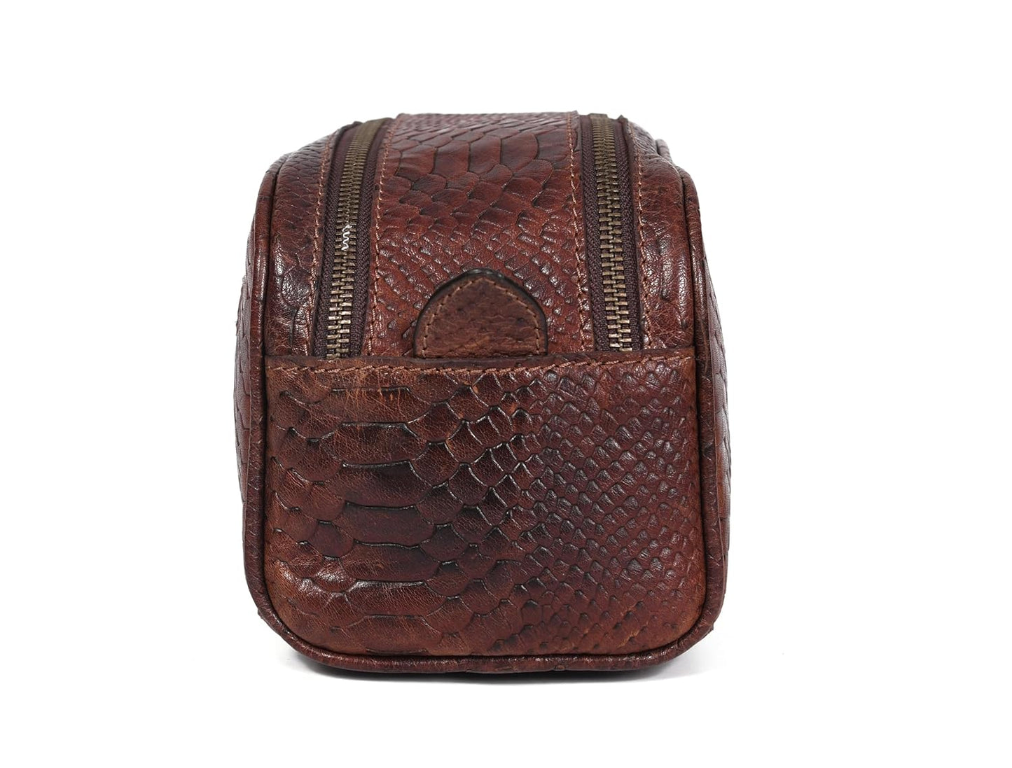 10" Premium Leather Toiletry Travel Pouch With Waterproof Lining | King-Size Handcrafted Vintage Dopp - Kit Gift for Father's Day By Aaron Leather Goods