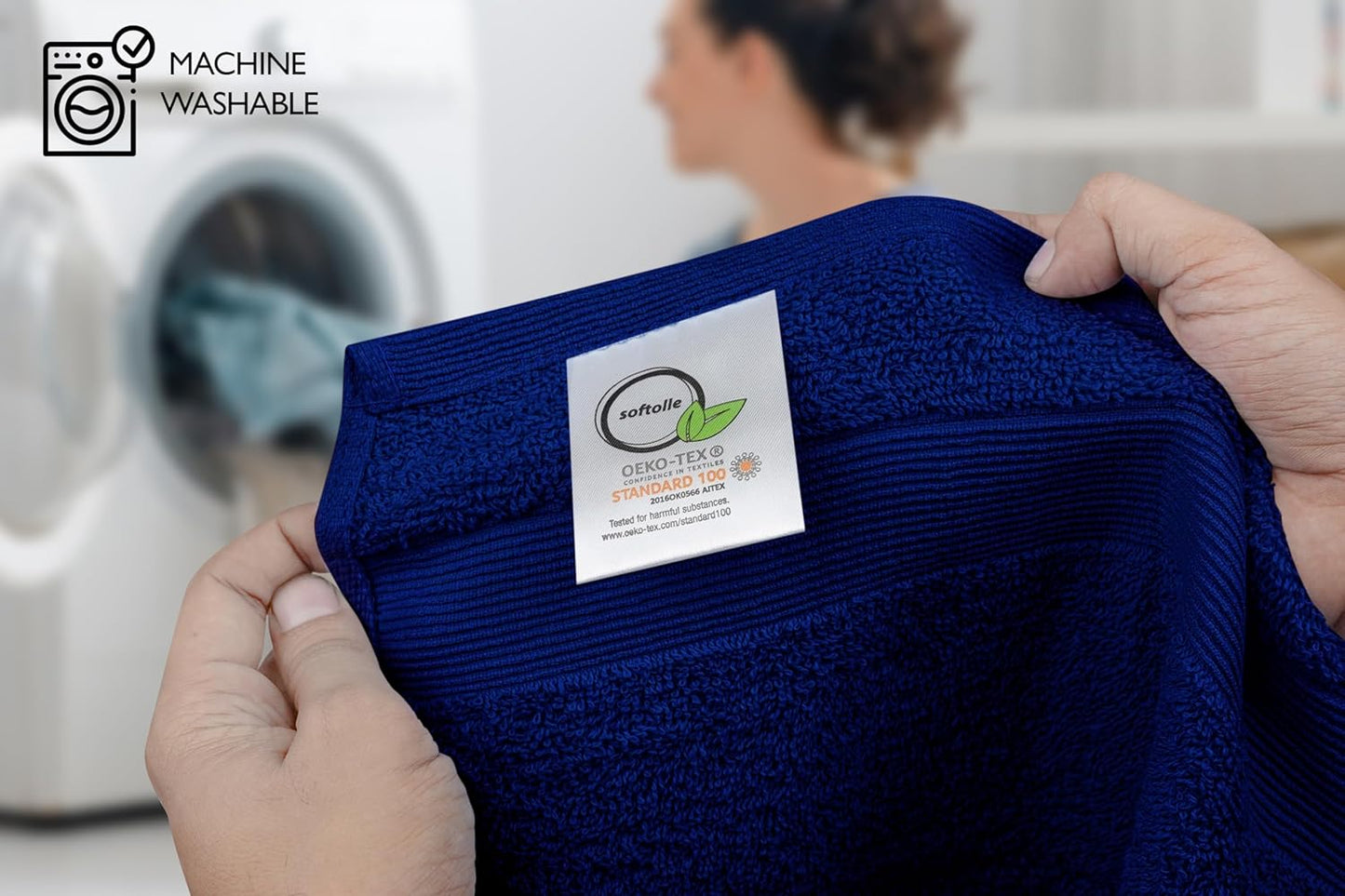 Premium Wash Cloths Pack of 12 (13" x 13") 100% Ring Spun Cotton | Luxury Washcloths | Ultra Soft Face Towels | Highly Absorbent Wash Cloths for face (Royal Blue)