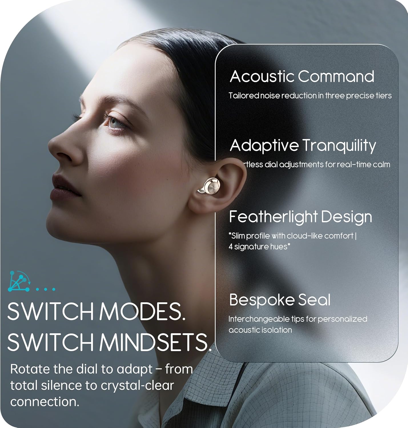 Adjustable Ear Plugs for Sleeping 14-35dB SNR,Reusable Silicone Noise Cancelling Earplugs with 8 Eartips and Case for Sleep Concerts,Work,Study,Snoring,Travel