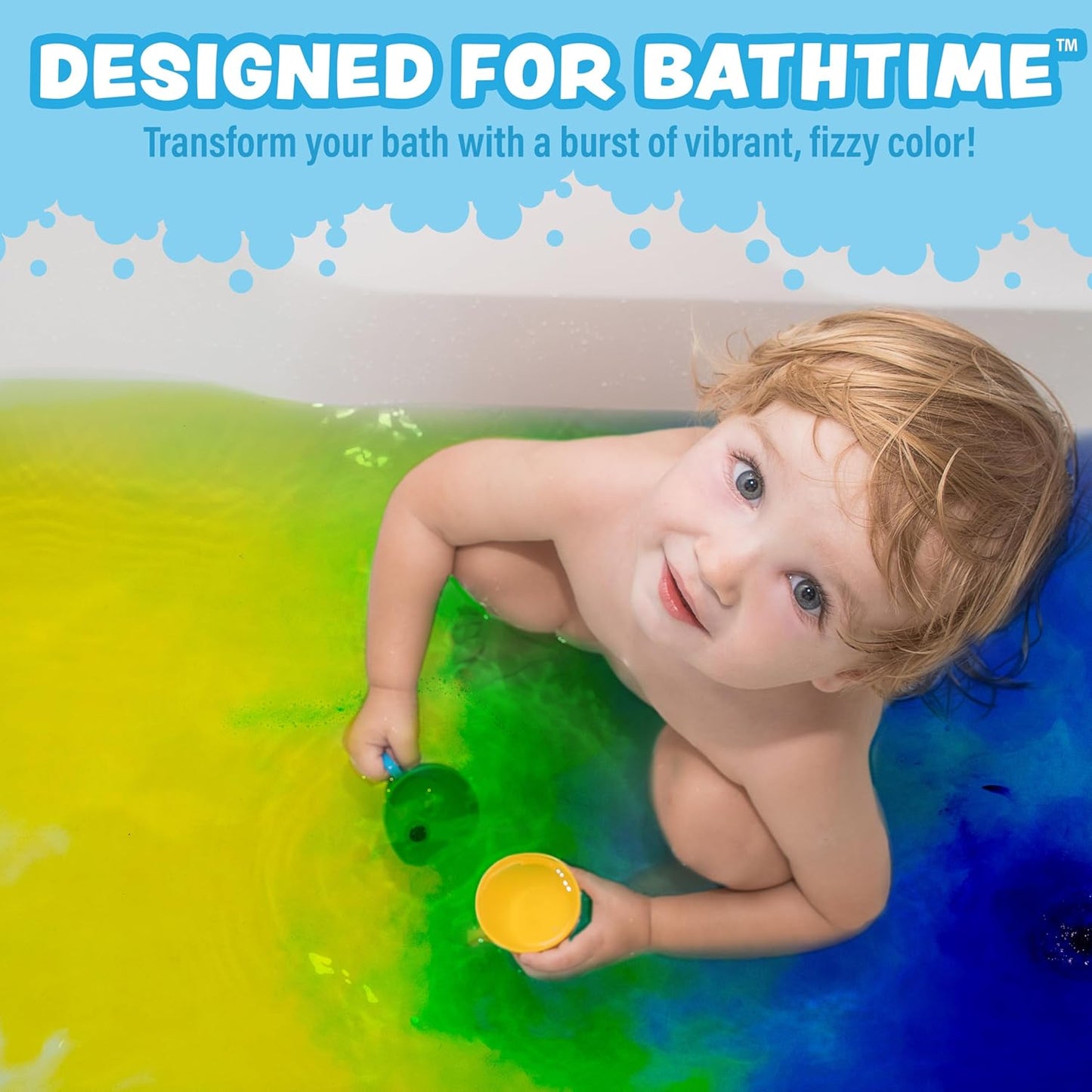 Tub Works® Bath Color Pops™ Moisturizing Kids Bath Bombs, 120 Count | Bath Bomb Refills for Bath Color Brush | Nontoxic & Fragrance-Free | 12 Unique Colors | Fizzy, Vibrant Water Color Tablets