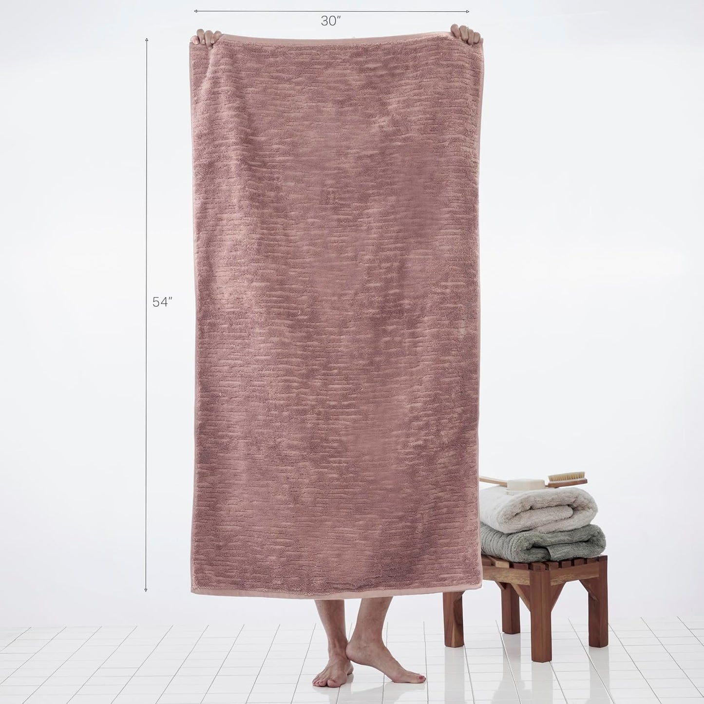 SKL Home CloudSoft Cotton Luxury Bath Towel, Clay