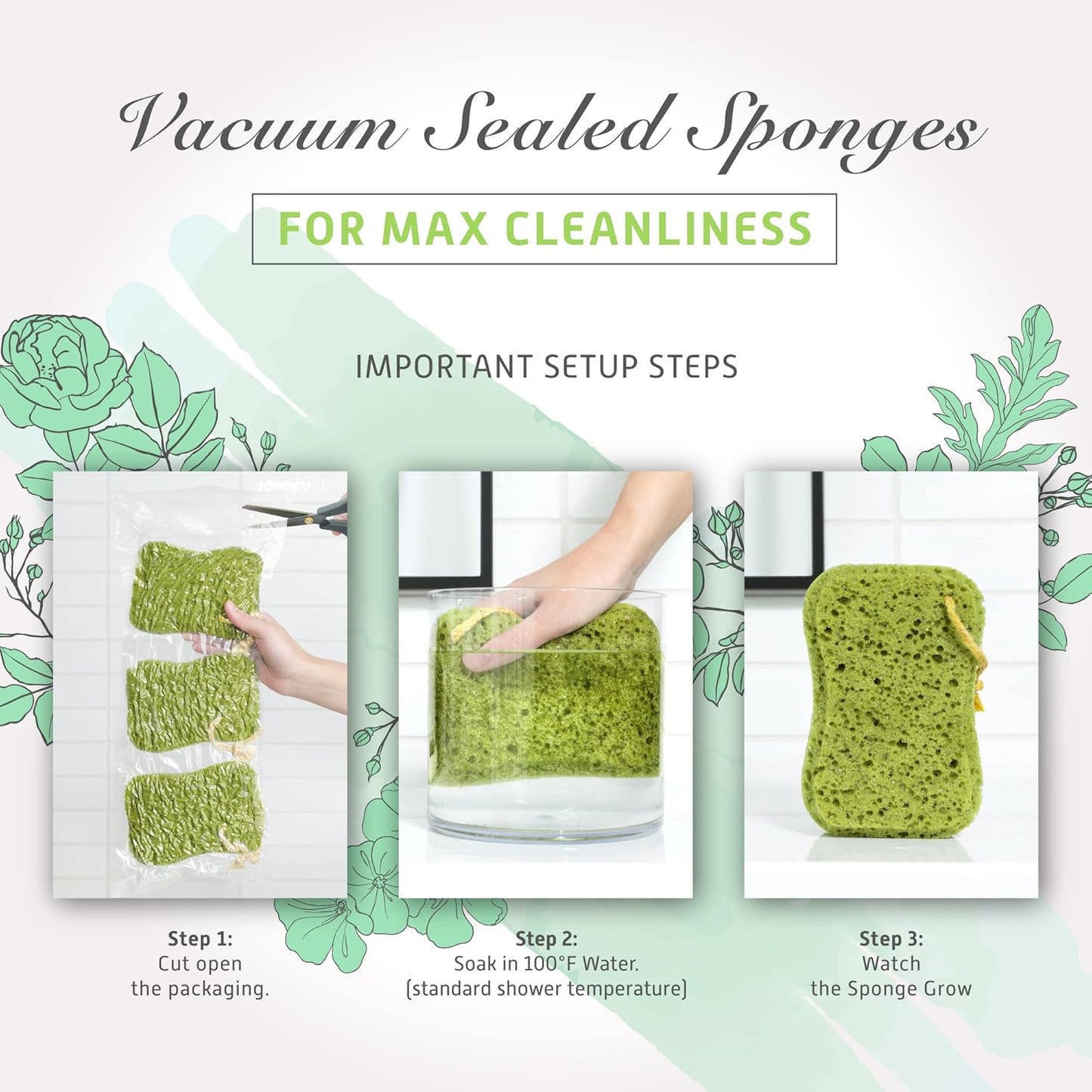 Spongentle Deep Cleansing Dual Texture Body Loofah Sponge, Vacuum Sealed, for Bath and Shower, for Gentle and Deep Exfoliation, Generous and Rich Lather, (Pack of 3)