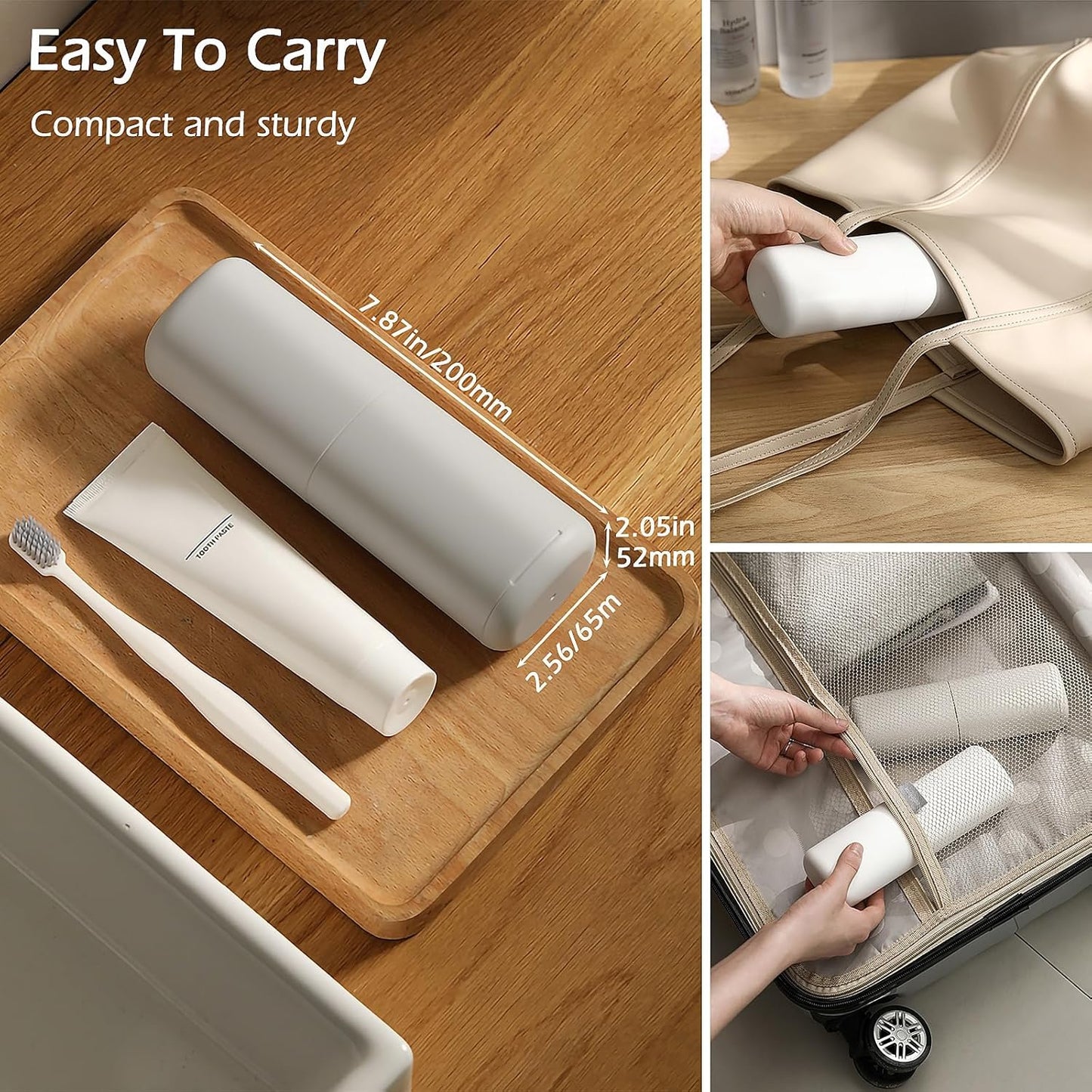Toothbrush Travel Case，Portable Travel Toothbrush Holder，Toothbrush and Toothpaste Container for Traveling, Camping, Business Trip and School, Outdoor（1Pack）