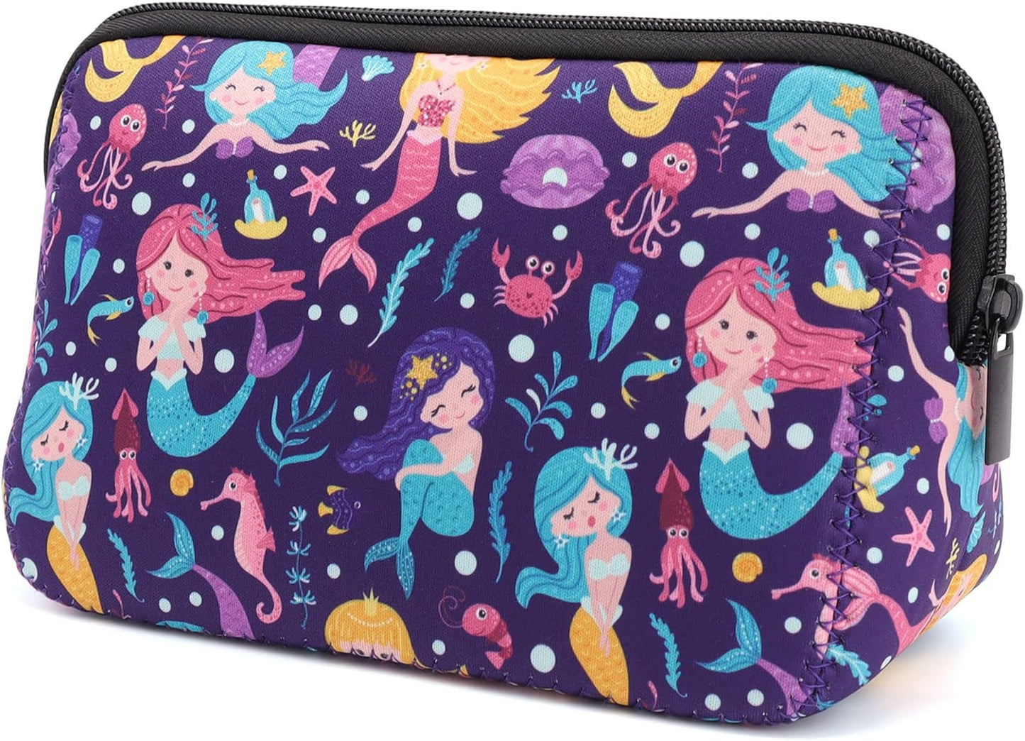 Cosmetic Bag Waterproof Neoprene Zipper Pouch Travel Portable Toiletry Makeup Bags Organizer Case for Women and Girls