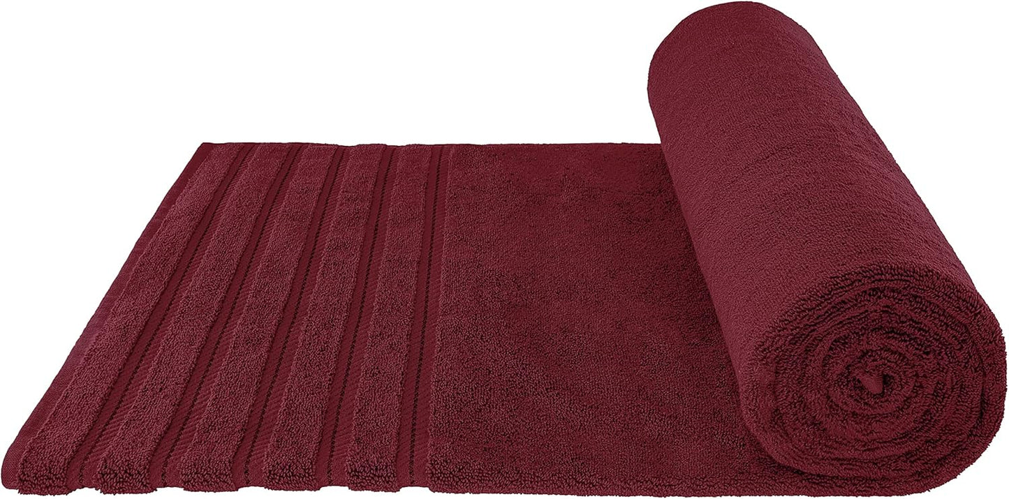 American Soft Linen 35x70 Jumbo Large Bath Towels, 600 GSM 100% Cotton Turkish Bath Sheet, Oversized Luxury Bath Towels for Bathroom Beach and Pool, Bordeaux