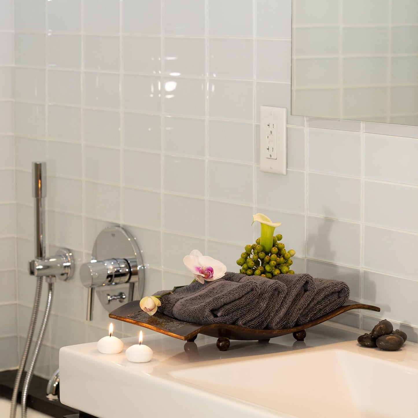 Mosobam Luxury Turkish Towels Set of 12 Washcloths 13X13 Charcoal Gray (Dark Grey) 700 GSM Bamboo Viscose & Aegean Turkish Combed Cotton