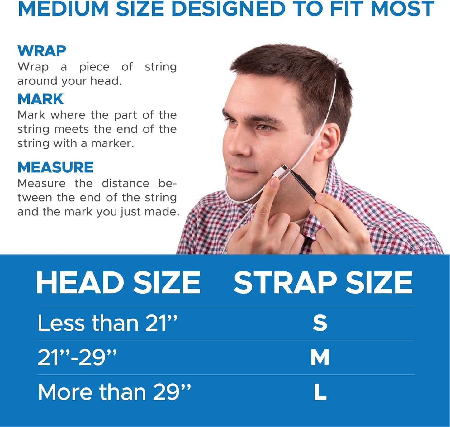 Chin Strap for Sleeping by AVEELA | CPAP Chin Strap in 3 Sizes, Anti Snoring Devices for Men and Women | Double Airflow Jaw Strap, Stop Snoring Solution Chin Strap - Small Chin Strap for CPAP Users