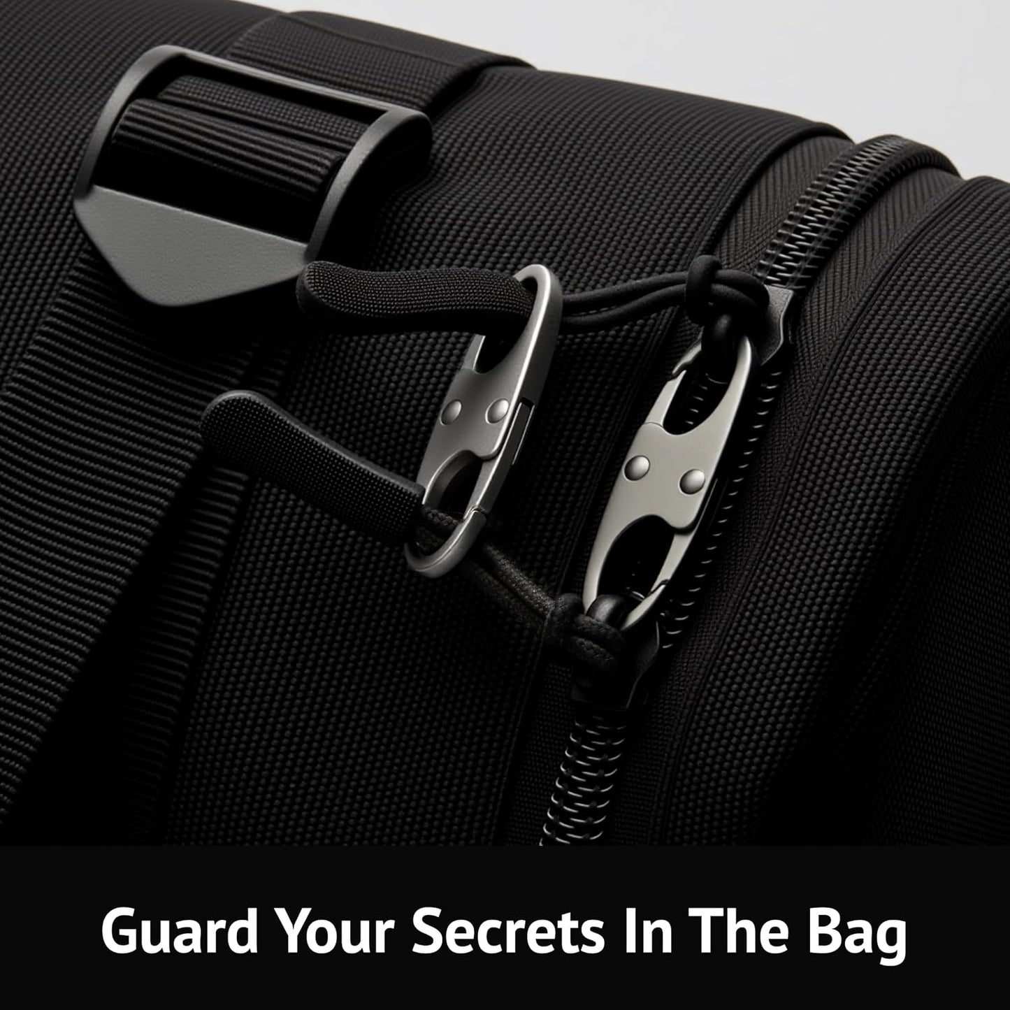 Zelin Anti Theft Zipper Clips Double Opening Small Carabiner Clips, 4Pcs Elegant Zinc Alloy Zipper Pull Replacement for Travel, Commuting and Camping (Frost Silver)