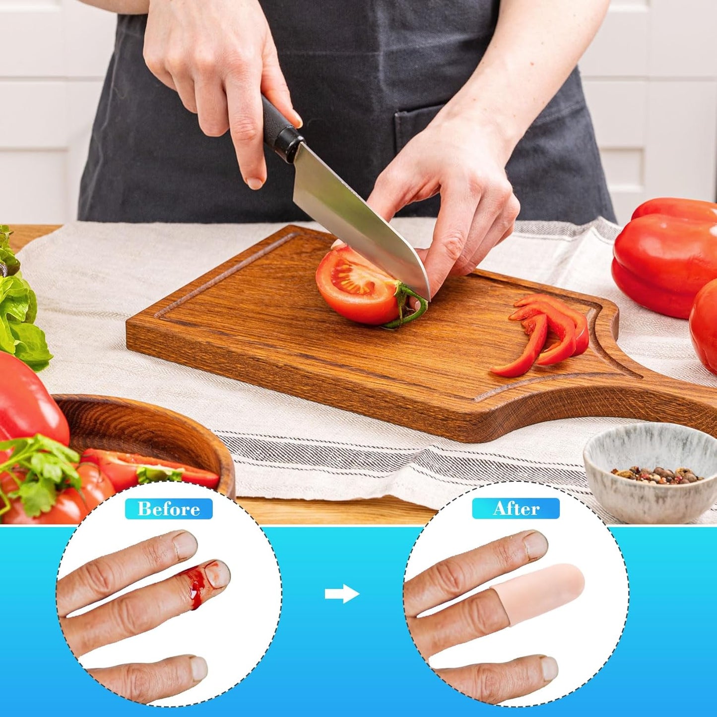 ANCIRS 14pcs Gel Finger Support Protector Caps Gloves, Gel Finger Cots/Covers, Silicone Fingertips for Hands Cracking, Eczema Skin, Trigger Finger Arthritis Pain Relief