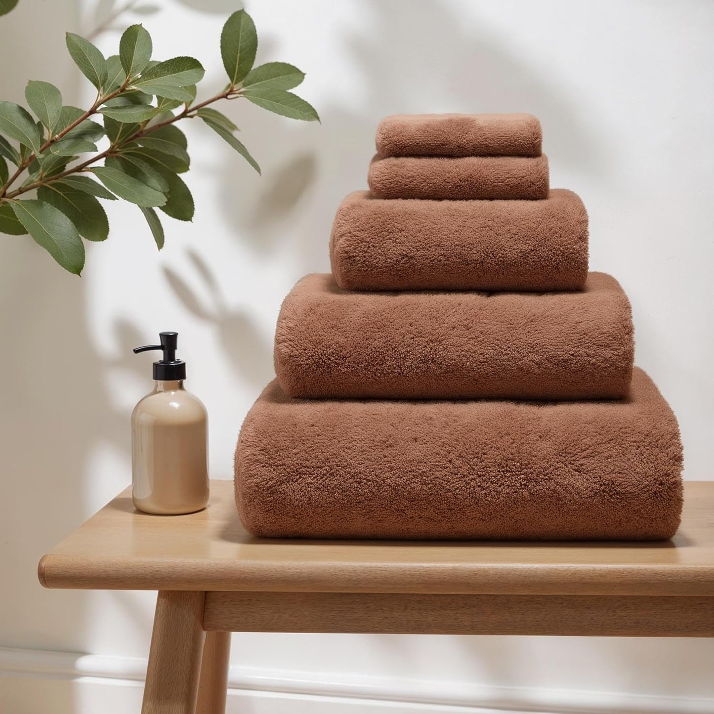 Italic Ultraplush Luxe 6 Piece Towel Set – 2 Bath Sheets, 2 Hand Towels, 2 Washcloths – 800GSM Soft, Highly Absorbent & Quick Drying, Resort Grade 100% Australian Cotton Towels (Clay)