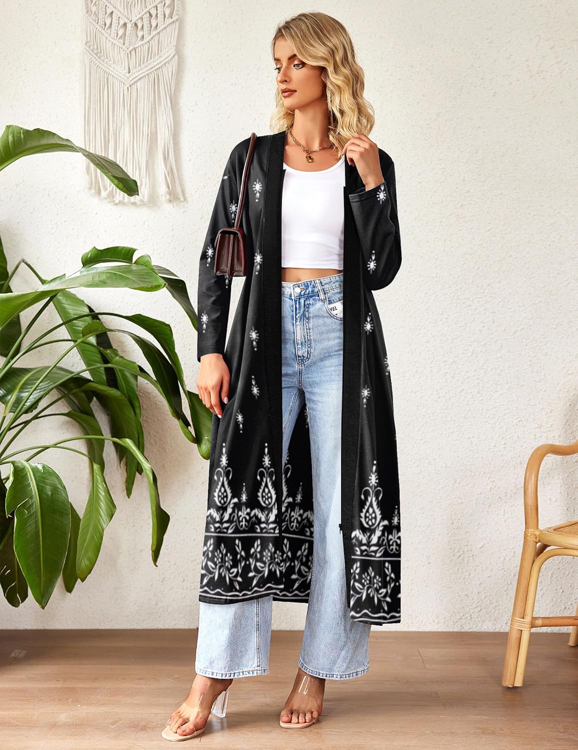 Ekouaer Women Zipper Robe Long Sleeve Loungewear Lightweight Housecoat Full Length Nightgown with Pockets