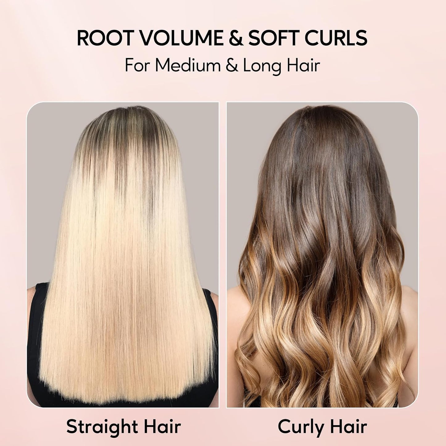 Terviiix Thermal Brush Get Voluminous Style, Quick Heating Hot Brush, Ceramic Tourmaline Ionic Heated Curling Iron, Digital Display 9 Temperatures Curling Wand, Dual Voltage, 1.5 Inch