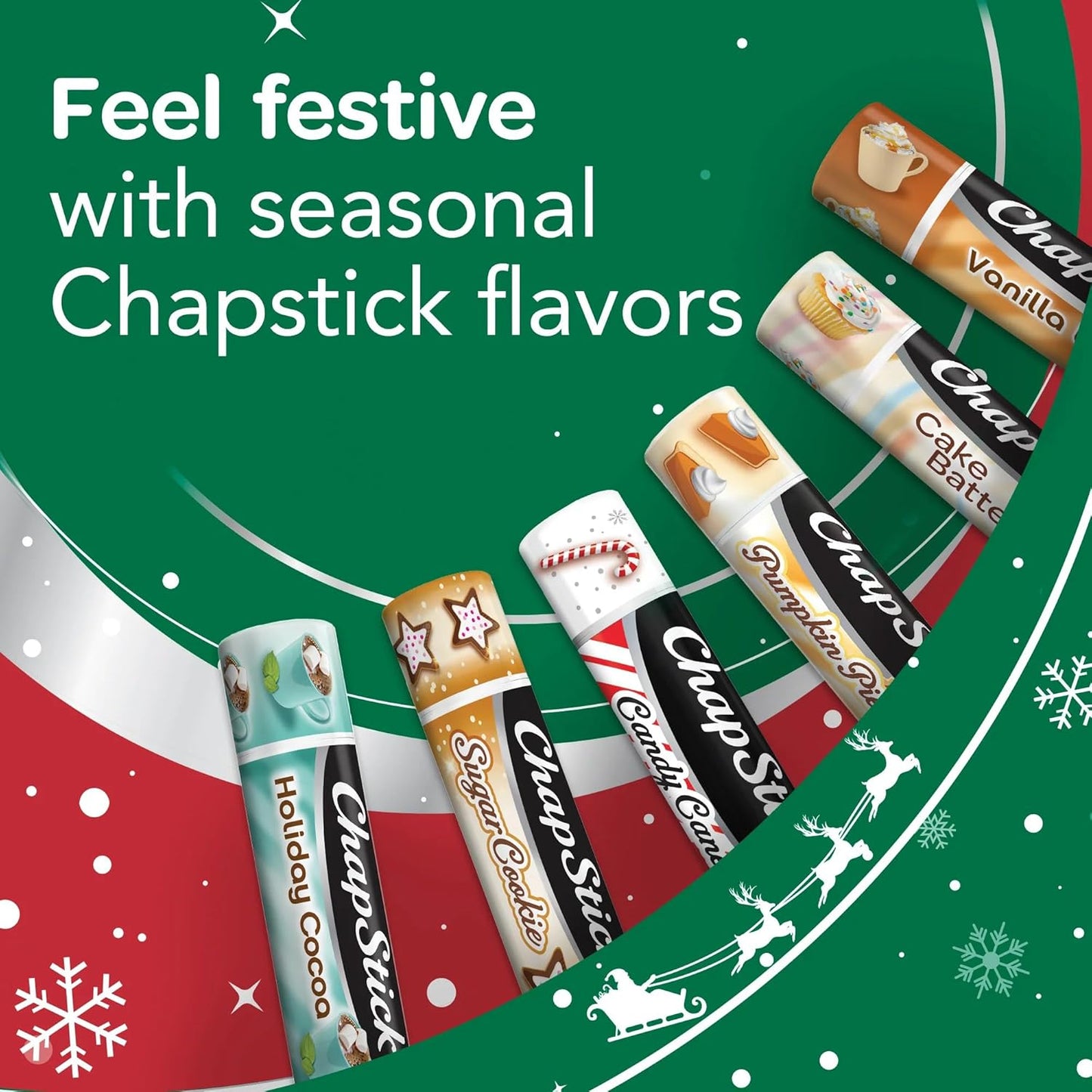 ChapStick Bulk Lip Balm, Candy Cane, 36-Count (12 Packs of 3) – Fresh & Minty Lip Moisturizer, Stocking Stuffer, 0.15 Oz Ea